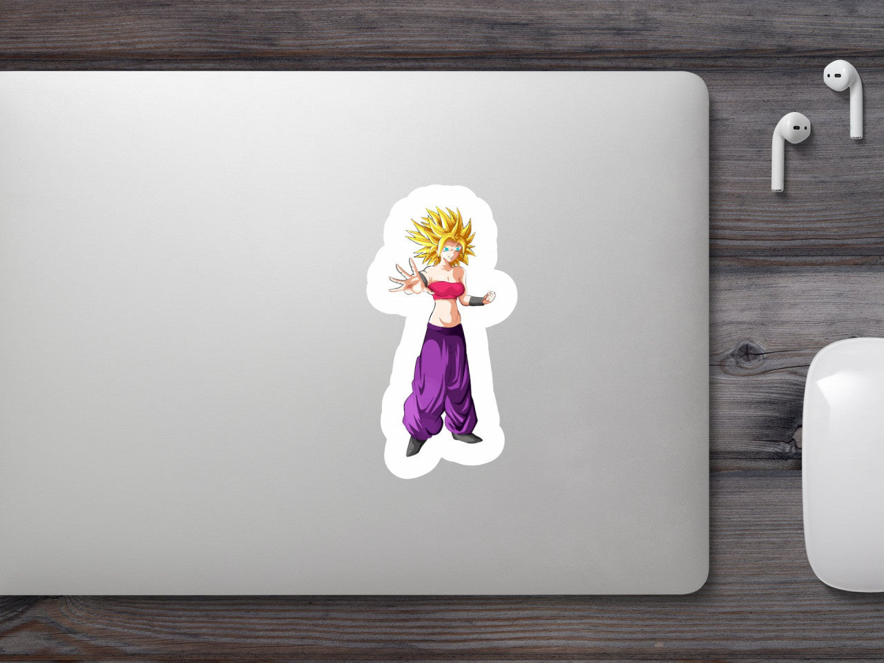 Set 4 bucati, Sticker decorativ, Dragon Ball Caulifa blonda, Rezistent la apa, NO9103, 10 cm, Multicolor