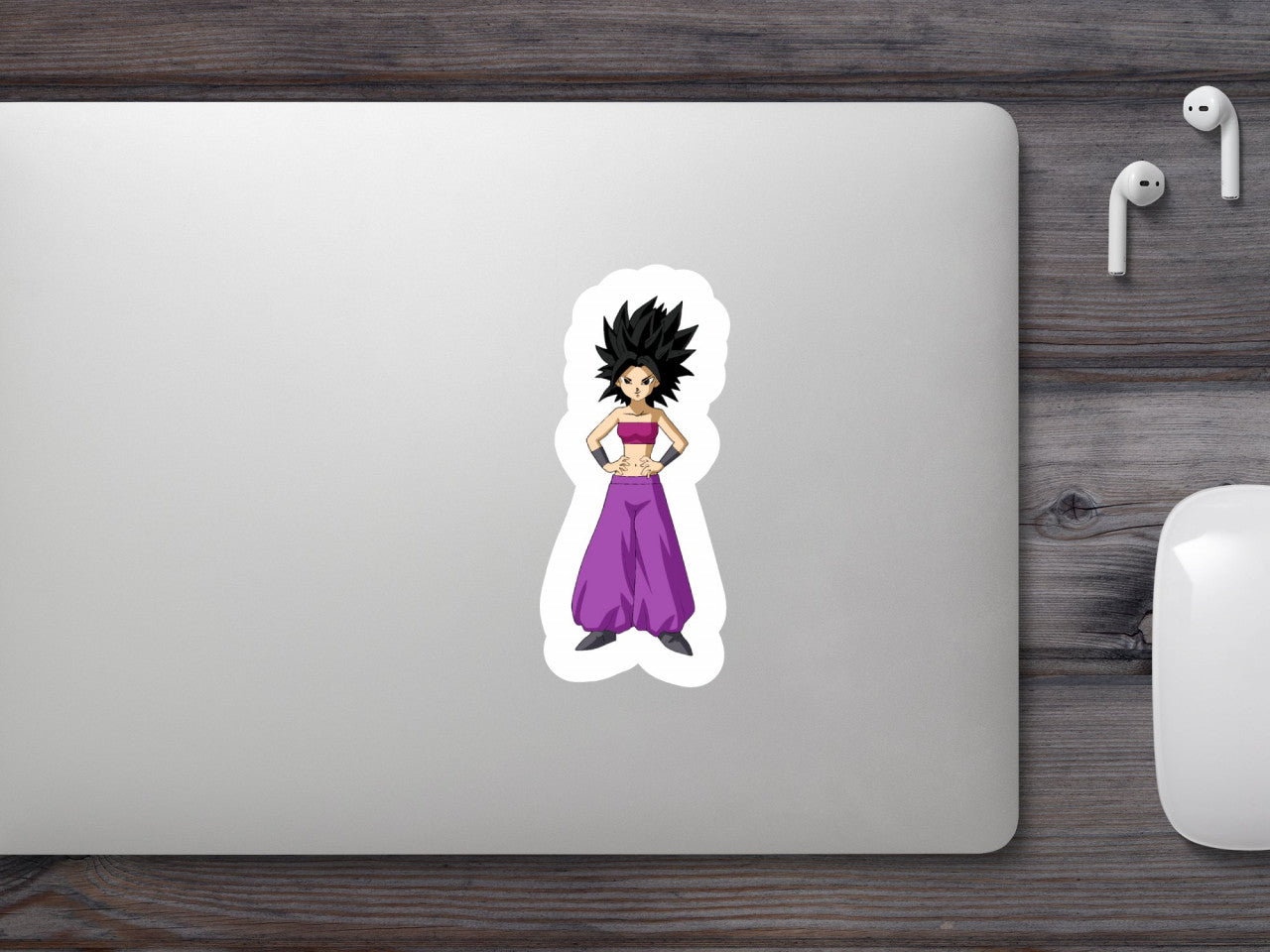 Set 4 bucati, Sticker decorativ, Dragon Ball Caulifa bruneta, Rezistent la apa, NO9104, 10 cm, Multicolor