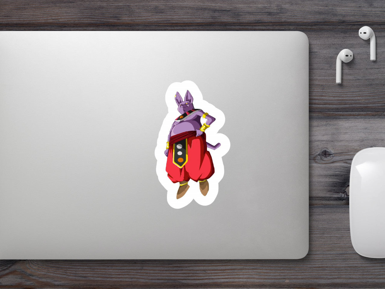 Set 4 bucati, Sticker decorativ, Dragon Ball Champa levitand, Rezistent la apa, NO9105, 10 cm, Multicolor