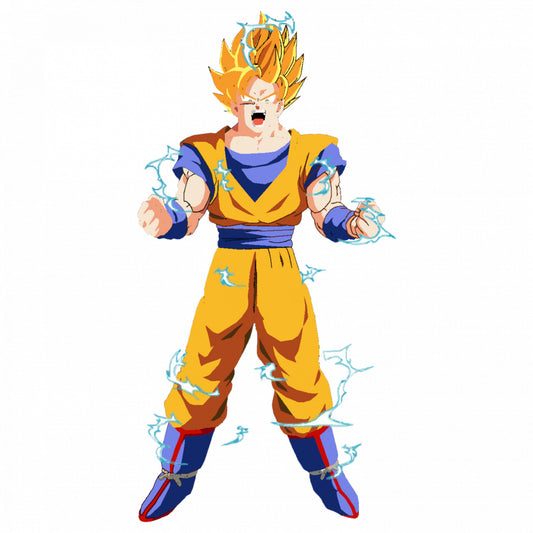 Set 4 bucati, Sticker decorativ, Dragon Ball energia Goku , Rezistent la apa, NO9109, 10 cm, Multicolor
