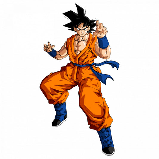 Set 4 bucati, Sticker decorativ, Dragon Ball Goku luptator, Rezistent la apa, NO9118, 10 cm, Multicolor