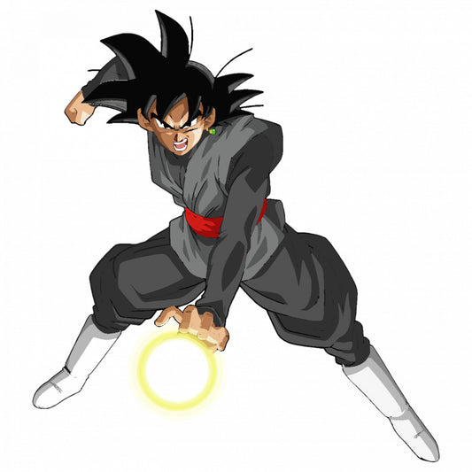 Set 4 bucati, Sticker decorativ, Dragon Ball Goku pozitia de lupta 4, Rezistent la apa, NO9122, 10 cm, Multicolor