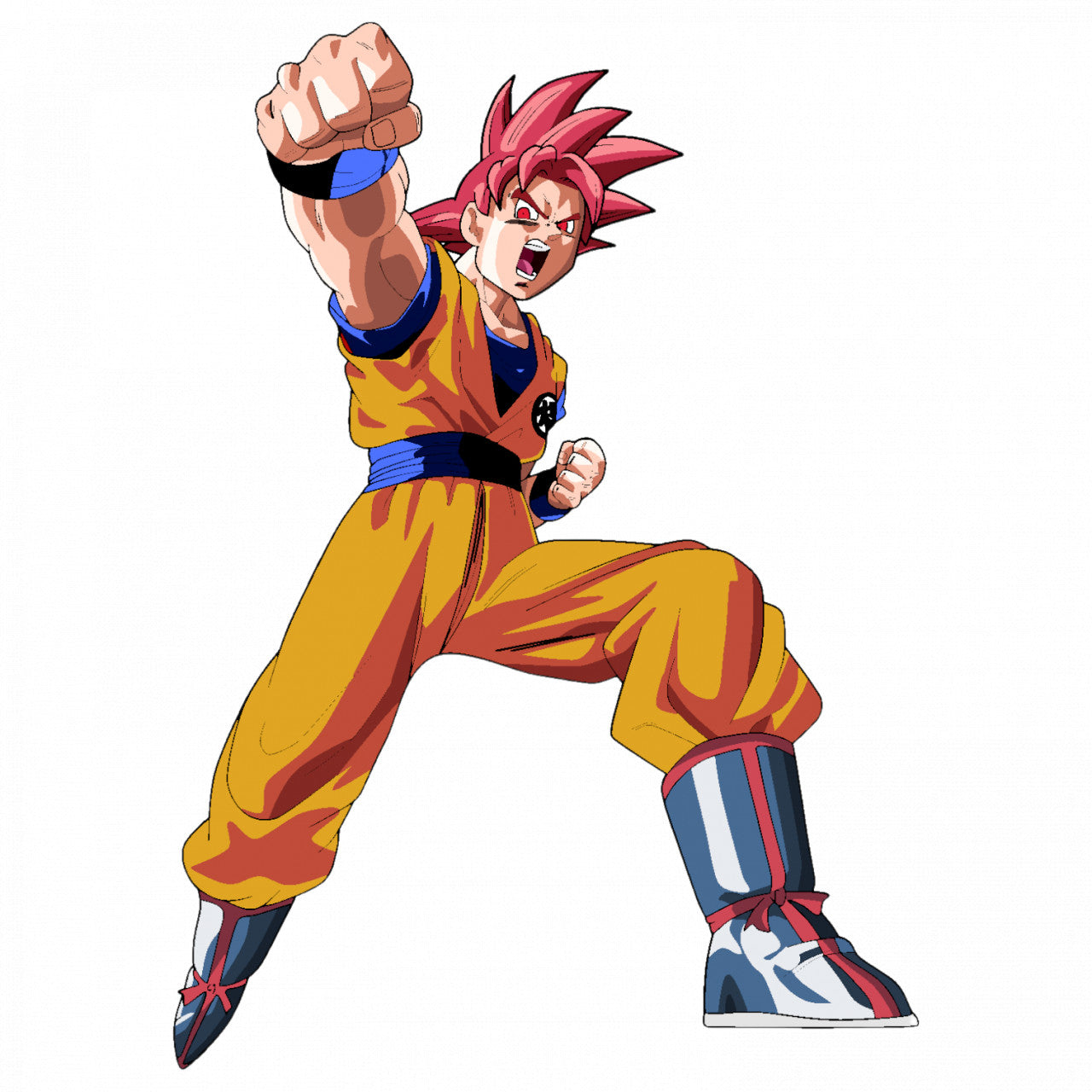 Set 4 bucati, Sticker decorativ, Dragon Ball Goku pumnul de fier, Rezistent la apa, NO9124, 10 cm, Multicolor
