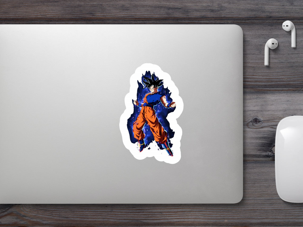Set 4 bucati, Sticker decorativ, Dragon Ball Goku ultra instinct 10, Rezistent la apa, NO9126, 10 cm, Multicolor