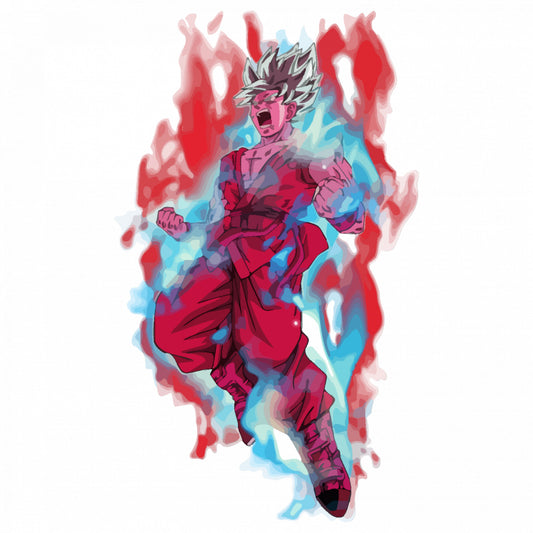 Set 4 bucati, Sticker decorativ, Dragon Ball Goku ultra instinct 14, Rezistent la apa, NO9130, 10 cm, Multicolor