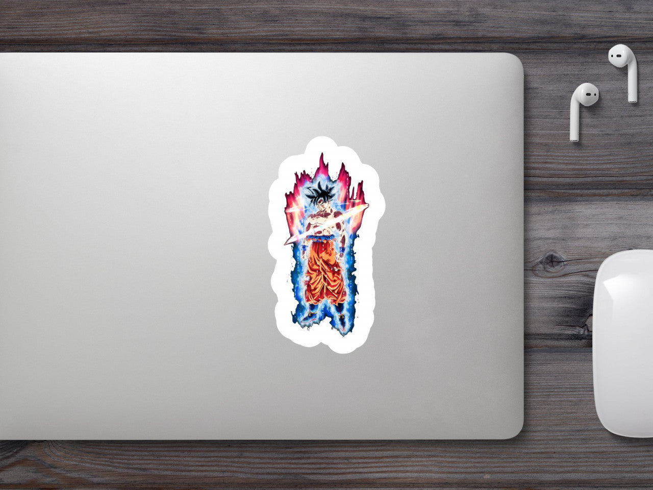 Set 4 bucati, Sticker decorativ, Dragon Ball Goku ultra instinct 4, Rezistent la apa, NO9131, 10 cm, Multicolor