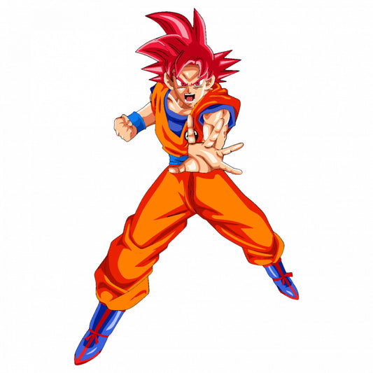 Set 4 bucati, Sticker decorativ, Dragon Ball legendarul Goku, Rezistent la apa, NO9157, 10 cm, Multicolor
