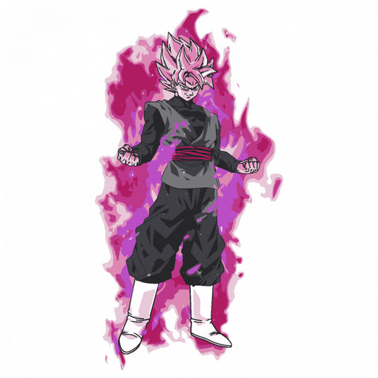 Set 4 bucati, Sticker decorativ, Dragon Ball Zamasu portalul roz, Rezistent la apa, NO9163, 10 cm, Multicolor