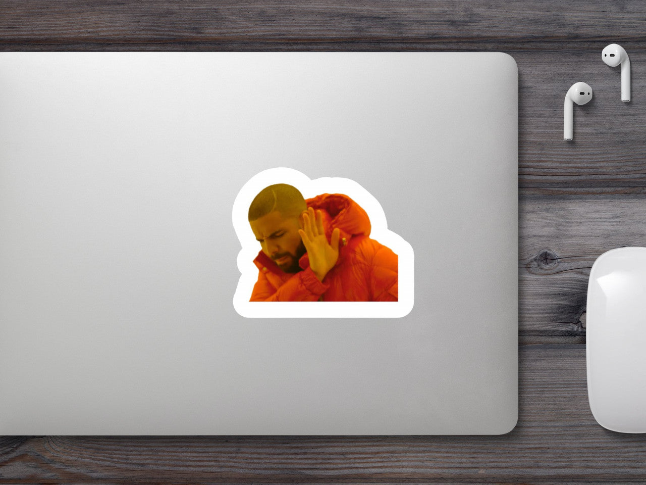 Set 4 bucati, Sticker decorativ, Drake meme, Rezistent la apa, NO9165, 10 cm, Multicolor
