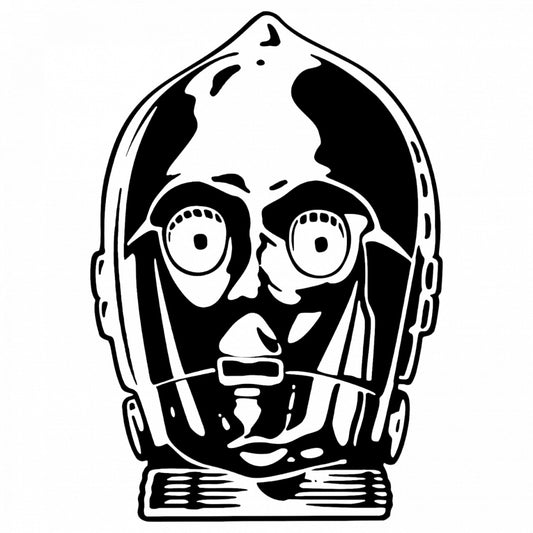 Set 4 bucati, Sticker decorativ, Druid C3PO Star Wars, Rezistent la apa, NO9170, 10 cm, Multicolor