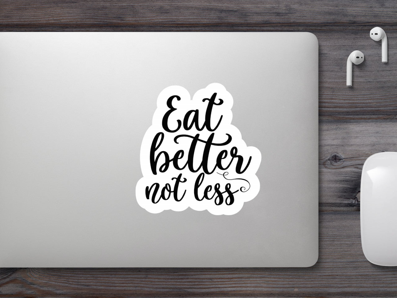 Set 4 bucati, Sticker decorativ, Eat better not less, Rezistent la apa, NO9180, 10 cm, Multicolor