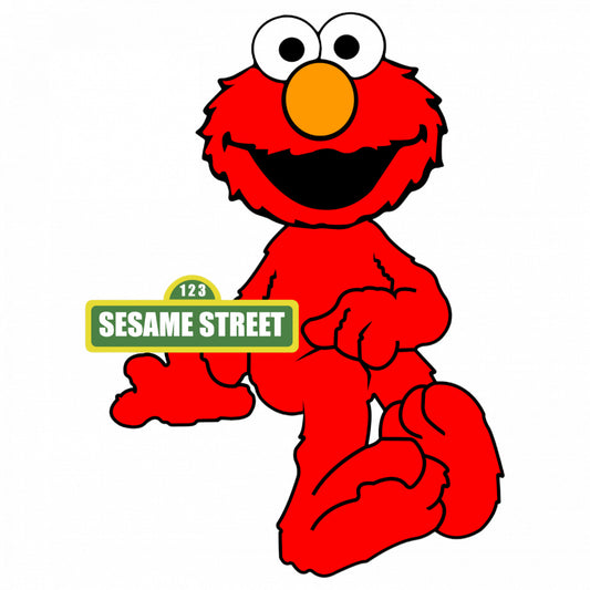 Set 4 bucati, Sticker decorativ, Elmo Sesame Street curios de oaspeti, Rezistent la apa, NO9186, 10 cm, Multicolor
