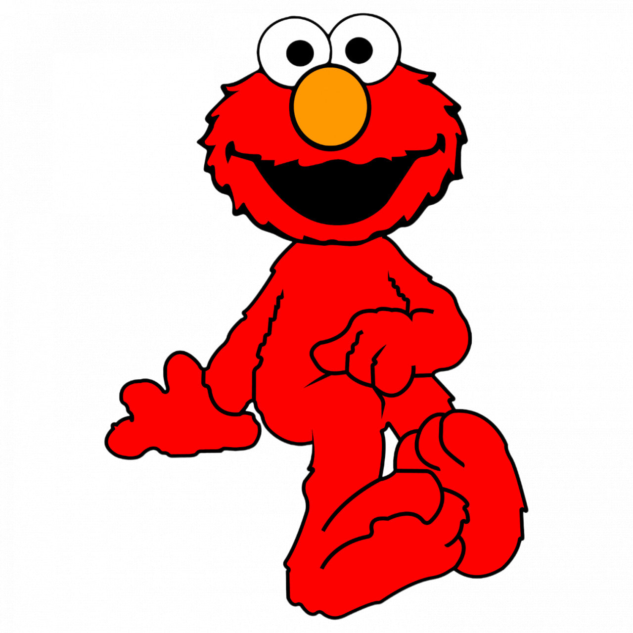 Set 4 bucati, Sticker decorativ, Elmo zambind Sesame Street, Rezistent la apa, NO9189, 10 cm, Multicolor