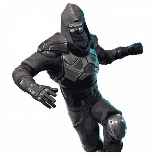 Set 4 bucati, Sticker decorativ, Enforcer costum in Fortnite Battle Royale, Rezistent la apa, NO9199, 10 cm, Multicolor
