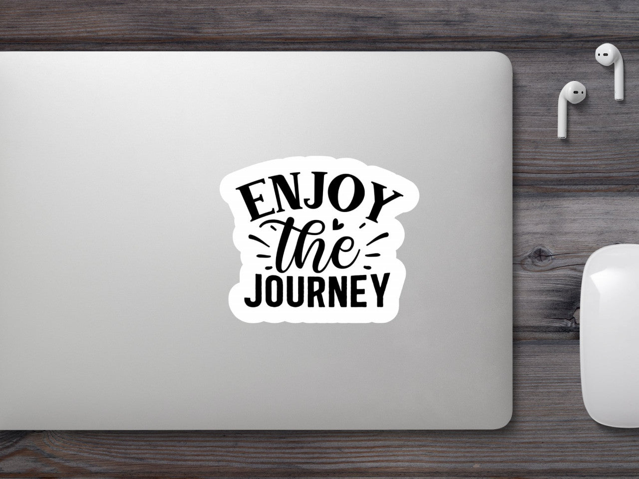 Set 4 bucati, Sticker decorativ, Enjoy the journey, Rezistent la apa, NO9200, 10 cm, Multicolor