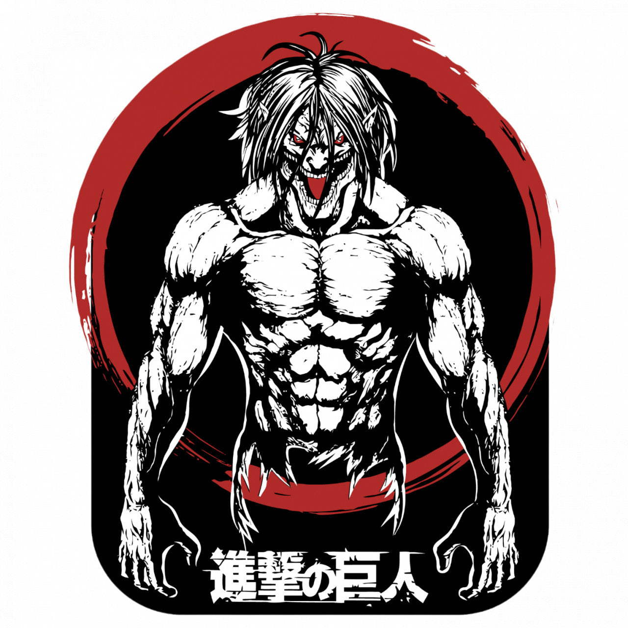 Set 4 bucati, Sticker decorativ, Eren Yeager Attack on Titan Anime, Rezistent la apa, NO9202, 10 cm, Multicolor