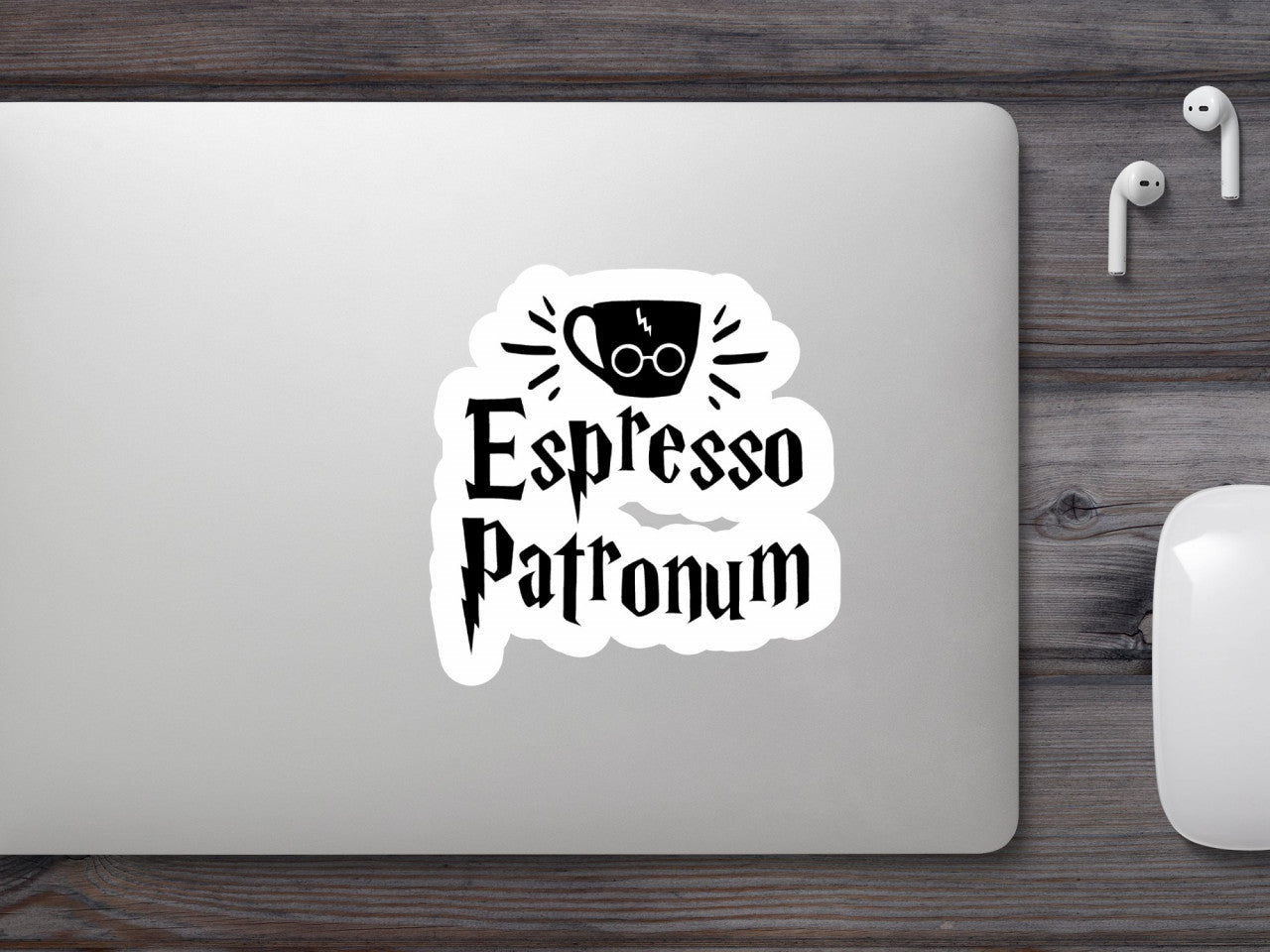 Set 4 bucati, Sticker decorativ, Espresso Patronum Harry Potter cafenea, Rezistent la apa, NO9204, 10 cm, Multicolor