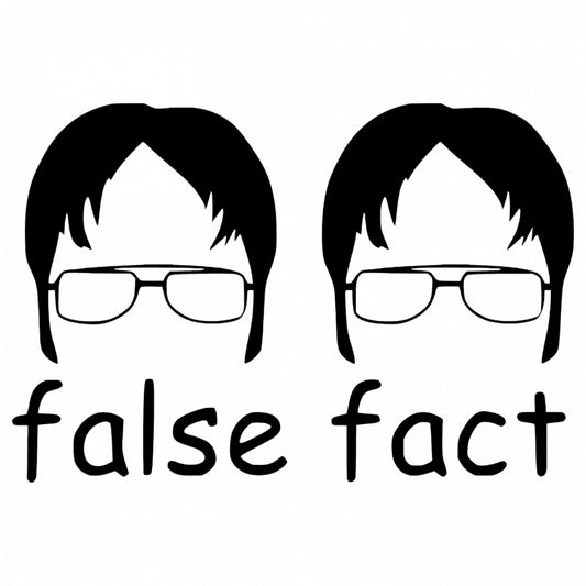 Set 4 bucati, Sticker decorativ, False Fact The Office, Rezistent la apa, NO9223, 10 cm, Multicolor