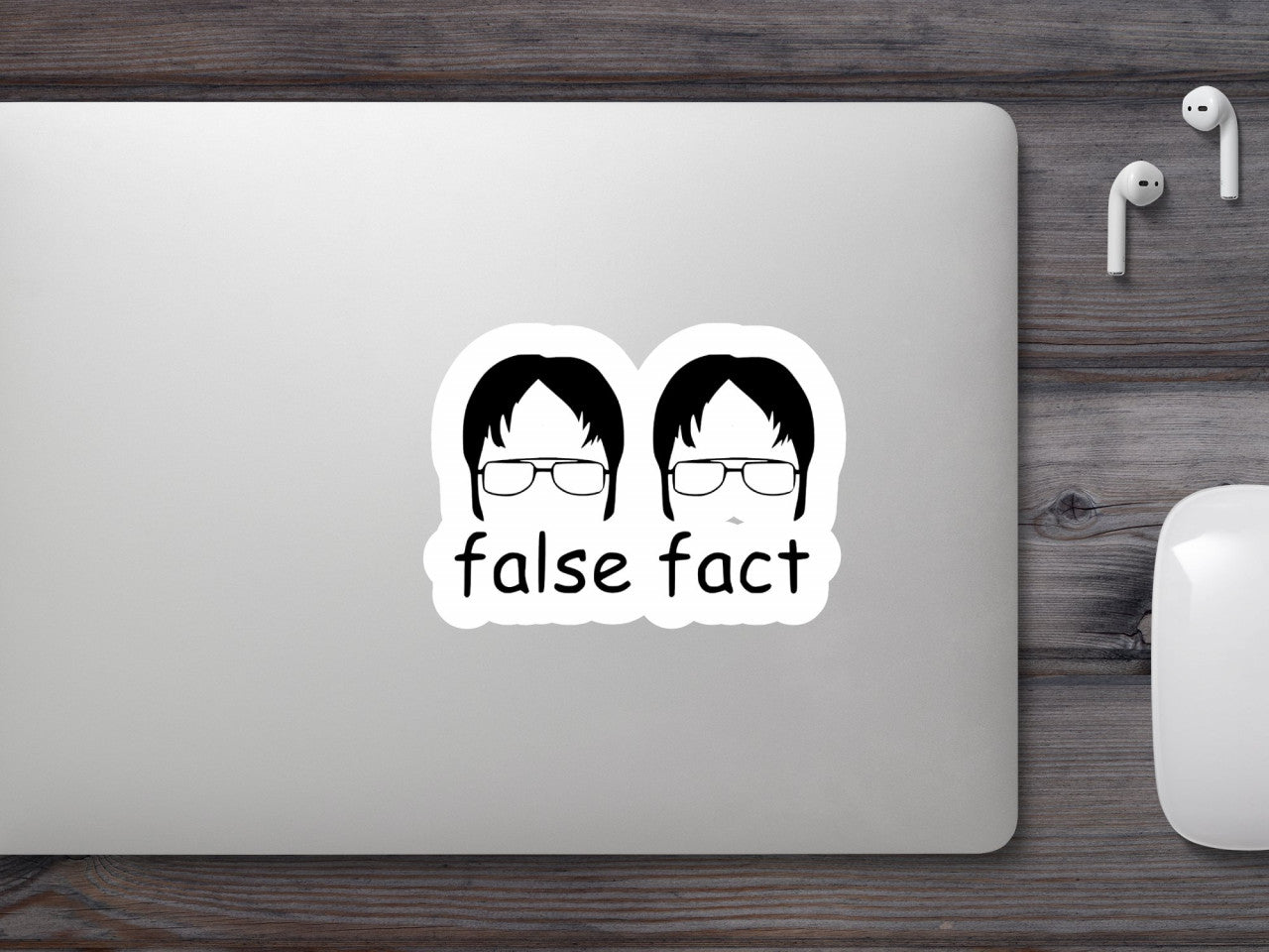 Set 4 bucati, Sticker decorativ, False Fact The Office, Rezistent la apa, NO9223, 10 cm, Multicolor