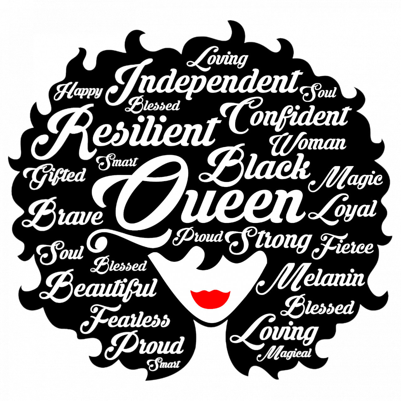 Set 4 bucati, Sticker decorativ, Femeie cu parul Afro Queen, Rezistent la apa, NO9261, 10 cm, Multicolor
