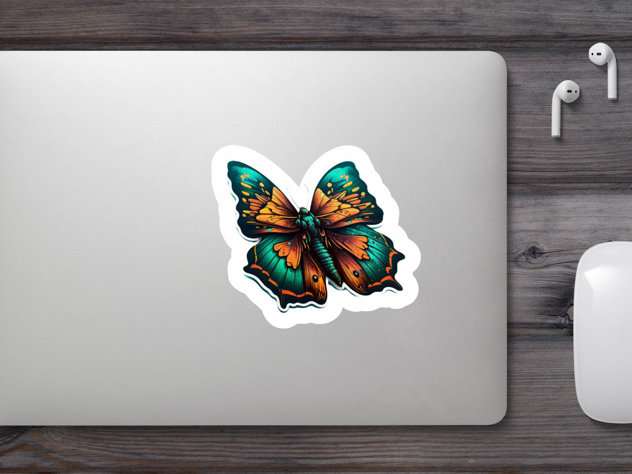 Set 4 bucati, Sticker decorativ, Fluture, Rezistent la apa, NO9285, 10 cm, Multicolor