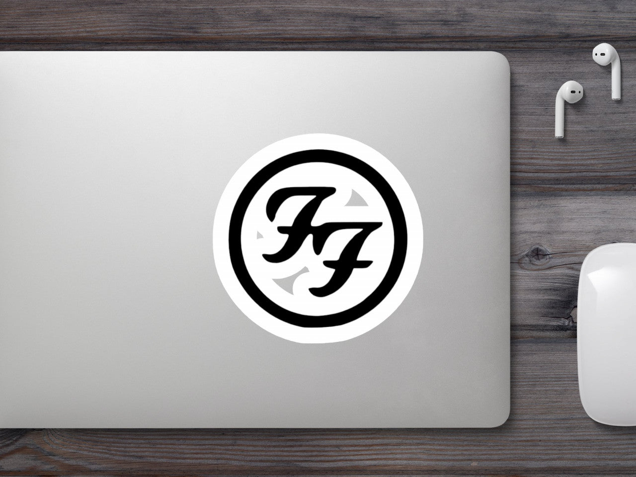 Set 4 bucati, Sticker decorativ, Foo Fighters Logo, Rezistent la apa, NO9291, 10 cm, Multicolor