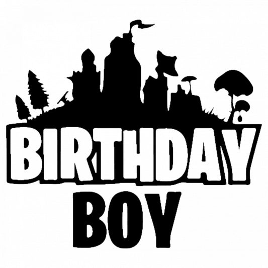 Set 4 bucati, Sticker decorativ, Fortnit Brithday Boy, Rezistent la apa, NO9295, 10 cm, Multicolor