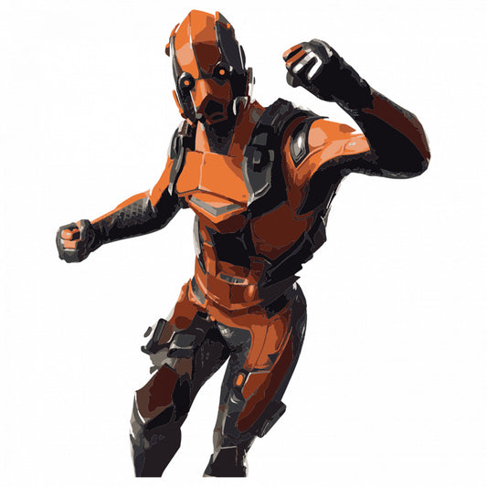 Set 4 bucati, Sticker decorativ, Fortnite Battle Royale Vertex, Rezistent la apa, NO9301, 10 cm, Multicolor