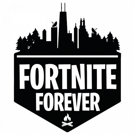 Set 4 bucati, Sticker decorativ, Fortnite forever, Rezistent la apa, NO9313, 10 cm, Multicolor