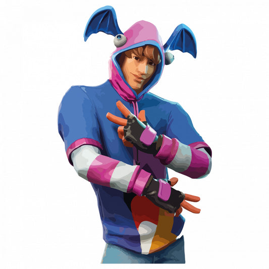 Set 4 bucati, Sticker decorativ, Fortnite K-Pop costum, Rezistent la apa, NO9318, 10 cm, Multicolor