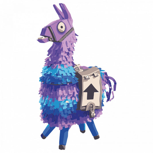 Set 4 bucati, Sticker decorativ, Fortnite Llama, Rezistent la apa, NO9321, 10 cm, Multicolor