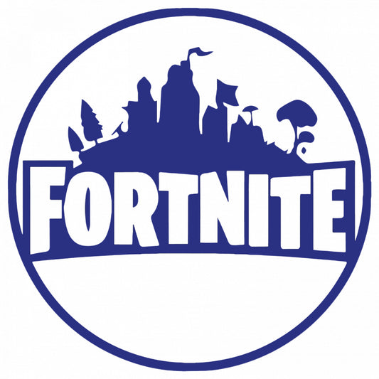 Set 4 bucati, Sticker decorativ, Fortnite logo albastru, Rezistent la apa, NO9322, 10 cm, Multicolor