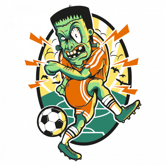 Set 4 bucati, Sticker decorativ, Fotbalist Zombie, Rezistent la apa, NO9338, 10 cm, Multicolor