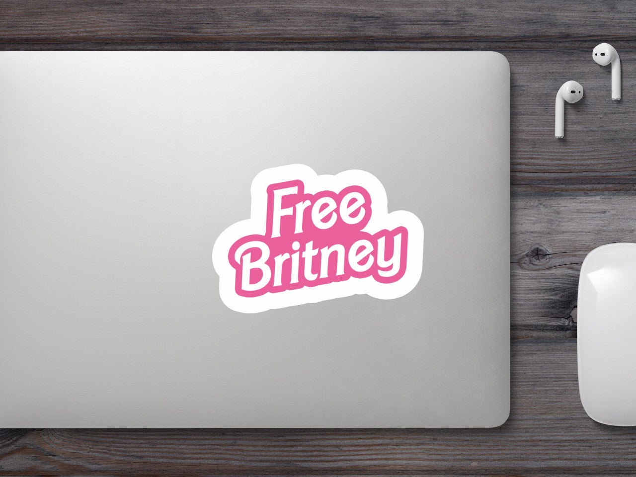 Set 4 bucati, Sticker decorativ, Free Britney, Rezistent la apa, NO9345, 10 cm, Multicolor