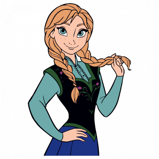 Set 4 bucati, Sticker decorativ, Frozen Anna frumusica, Rezistent la apa, NO9355, 10 cm, Multicolor