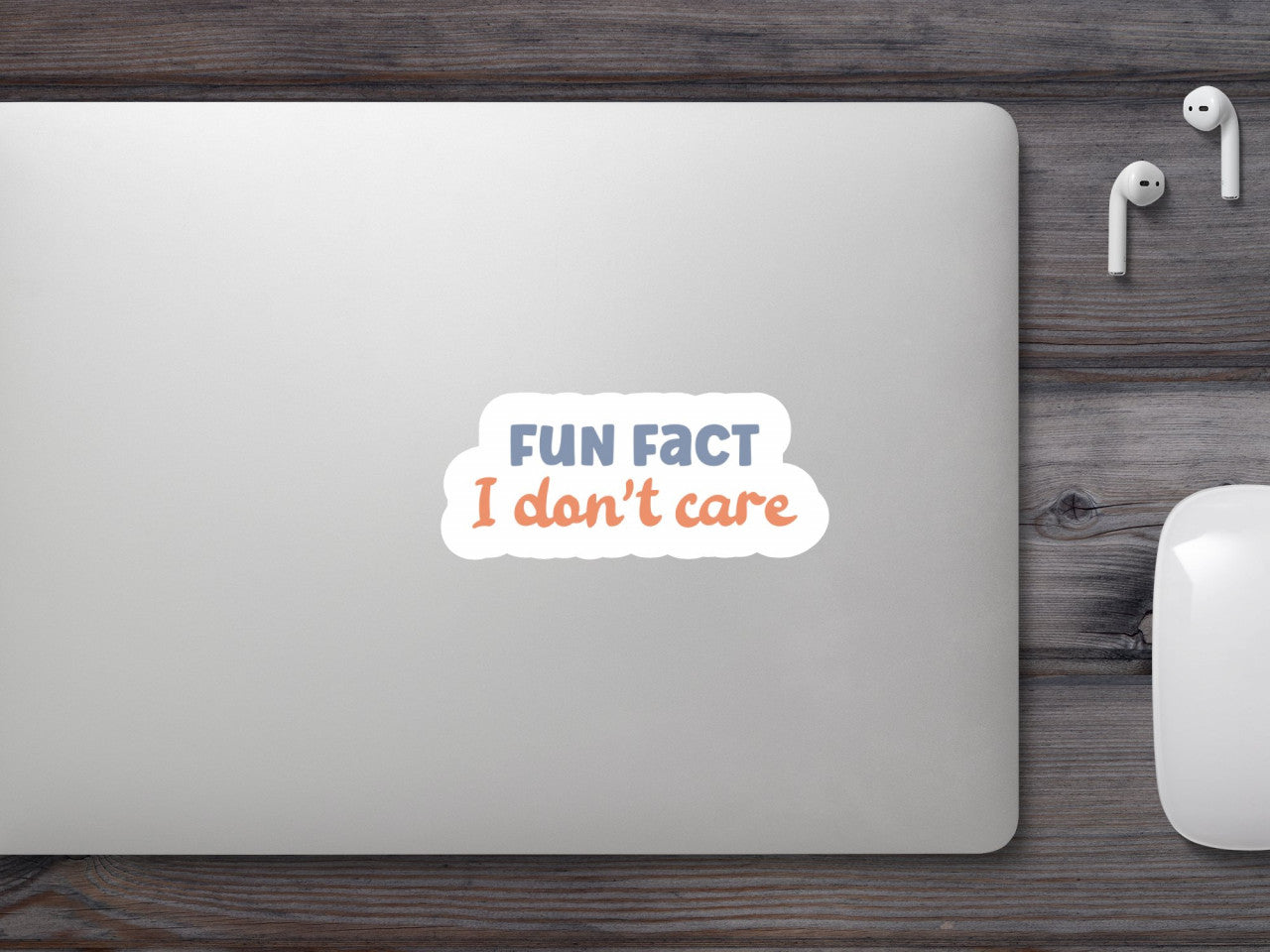 Set 4 bucati, Sticker decorativ, Fun fact, I don't care, Rezistent la apa, NO9388, 10 cm, Multicolor