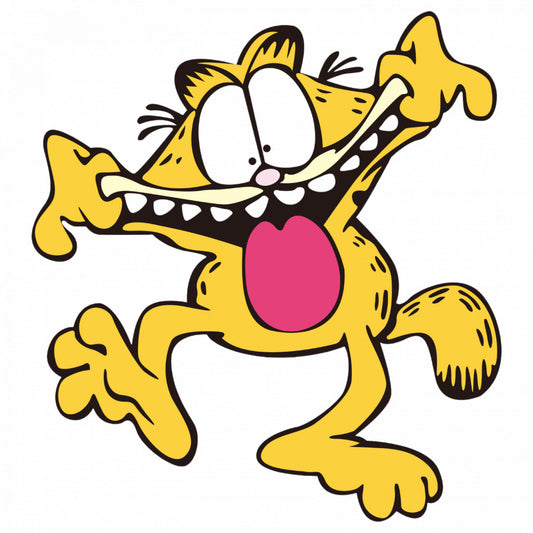 Set 4 bucati, Sticker decorativ, Garfield caraghios, Rezistent la apa, NO9397, 10 cm, Multicolor