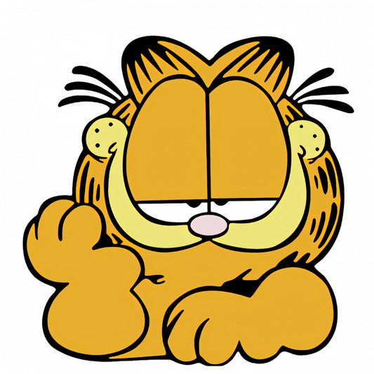 Set 4 bucati, Sticker decorativ, Garfield plictisit, Rezistent la apa, NO9403, 10 cm, Multicolor