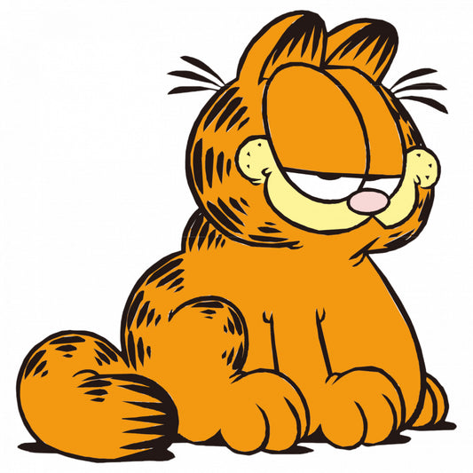 Set 4 bucati, Sticker decorativ, Garfield somnoros, Rezistent la apa, NO9405, 10 cm, Multicolor
