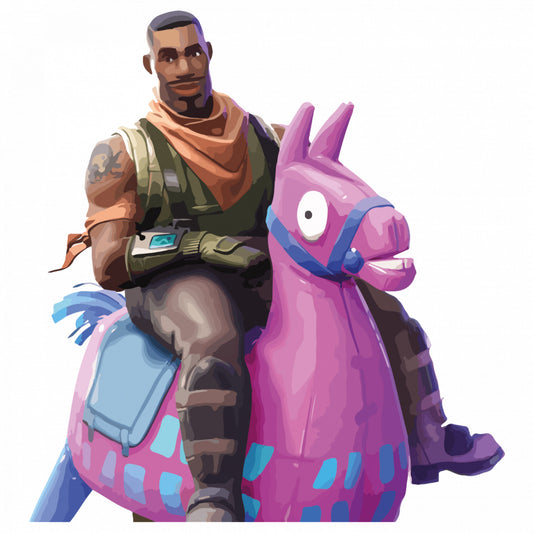 Set 4 bucati, Sticker decorativ, Giddy Up Fortnite, Rezistent la apa, NO9422, 10 cm, Multicolor