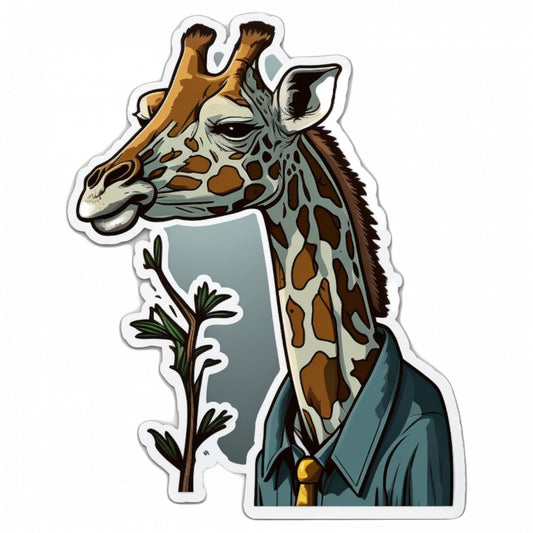 Set 4 bucati, Sticker decorativ, Girafa office, Rezistent la apa, NO9425, 10 cm, Multicolor