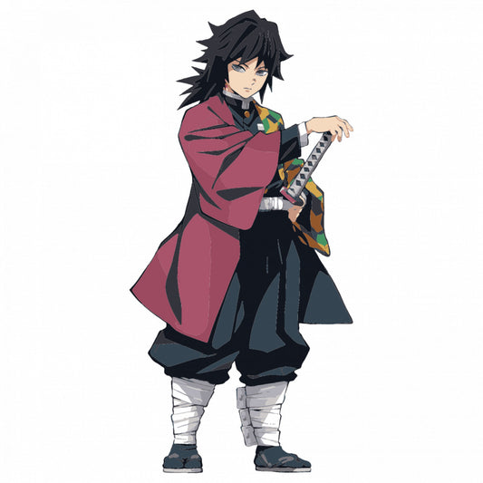 Set 4 bucati, Sticker decorativ, Giyu Tomioka Demon Slayer, Rezistent la apa, NO9432, 10 cm, Multicolor
