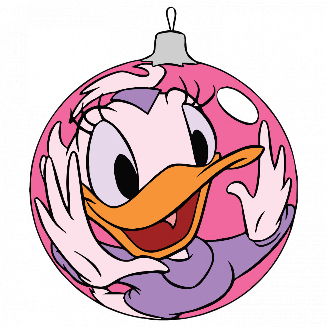 Set 4 bucati, Sticker decorativ, Glob Daisy Duck, Rezistent la apa, NO9433, 10 cm, Multicolor