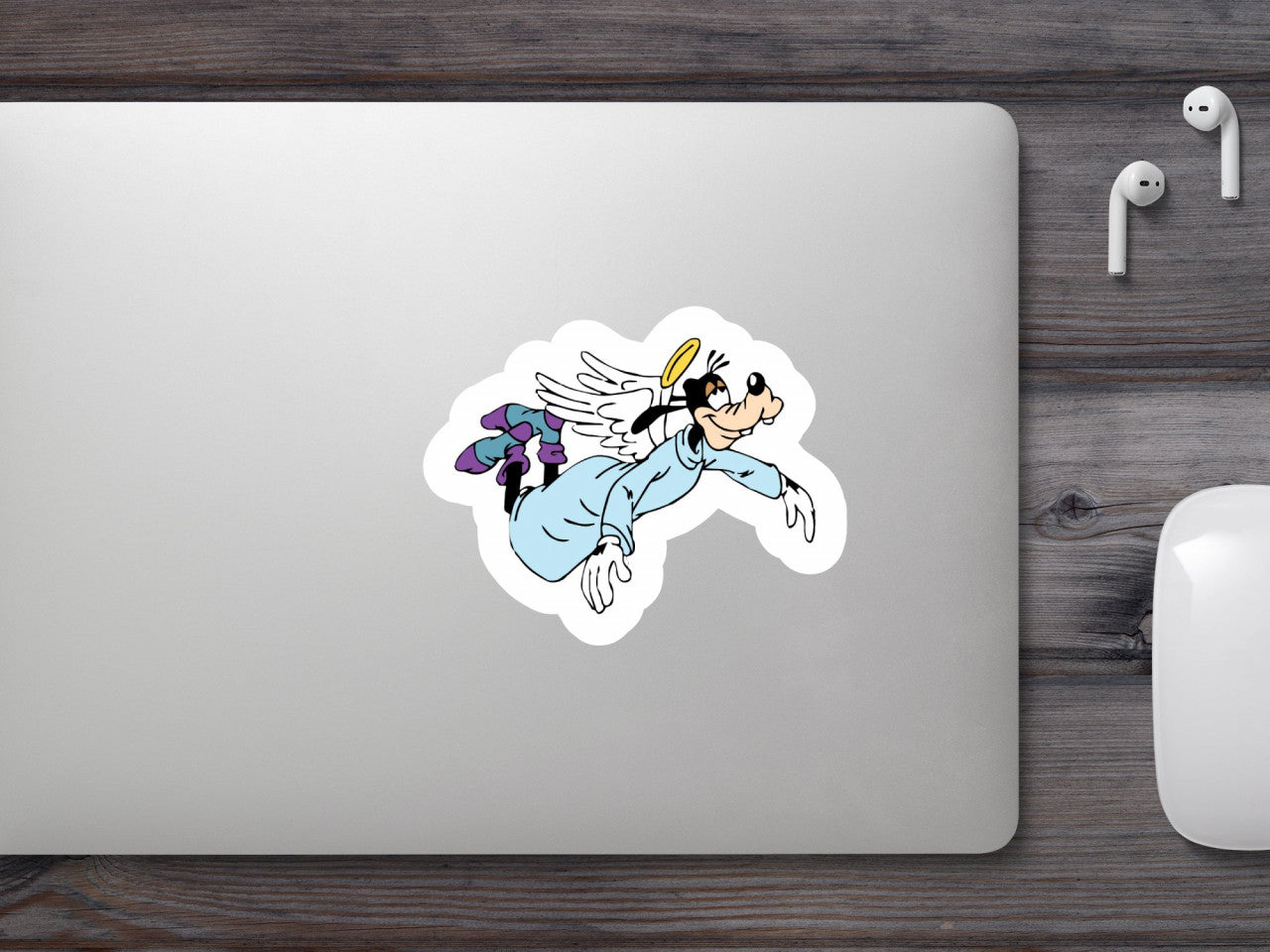 Set 4 bucati, Sticker decorativ, Goofy in rai, Rezistent la apa, NO9490, 10 cm, Multicolor