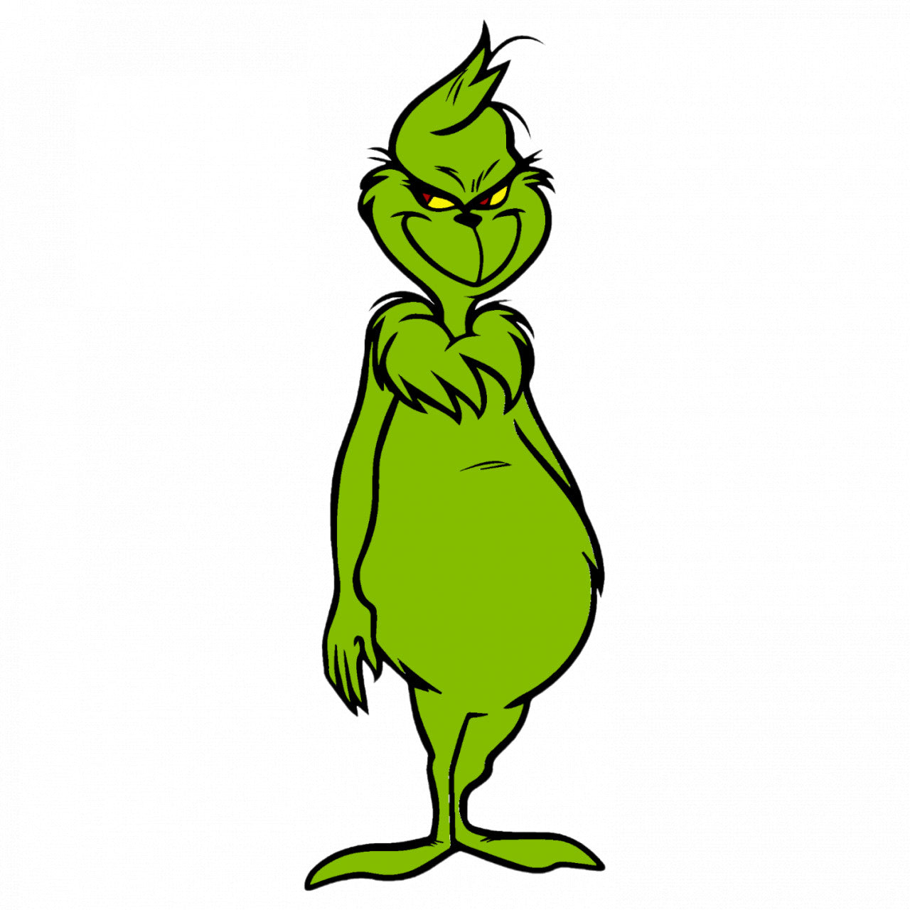 Set 4 bucati, Sticker decorativ, Grinch cu burta, Rezistent la apa, NO9508, 10 cm, Multicolor