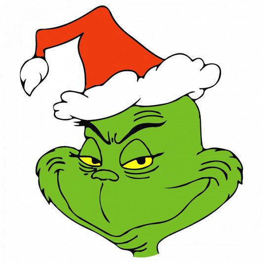 Set 4 bucati, Sticker decorativ, Grinch se uita la tine cu dezinteres, Rezistent la apa, NO9516, 10 cm, Multicolor