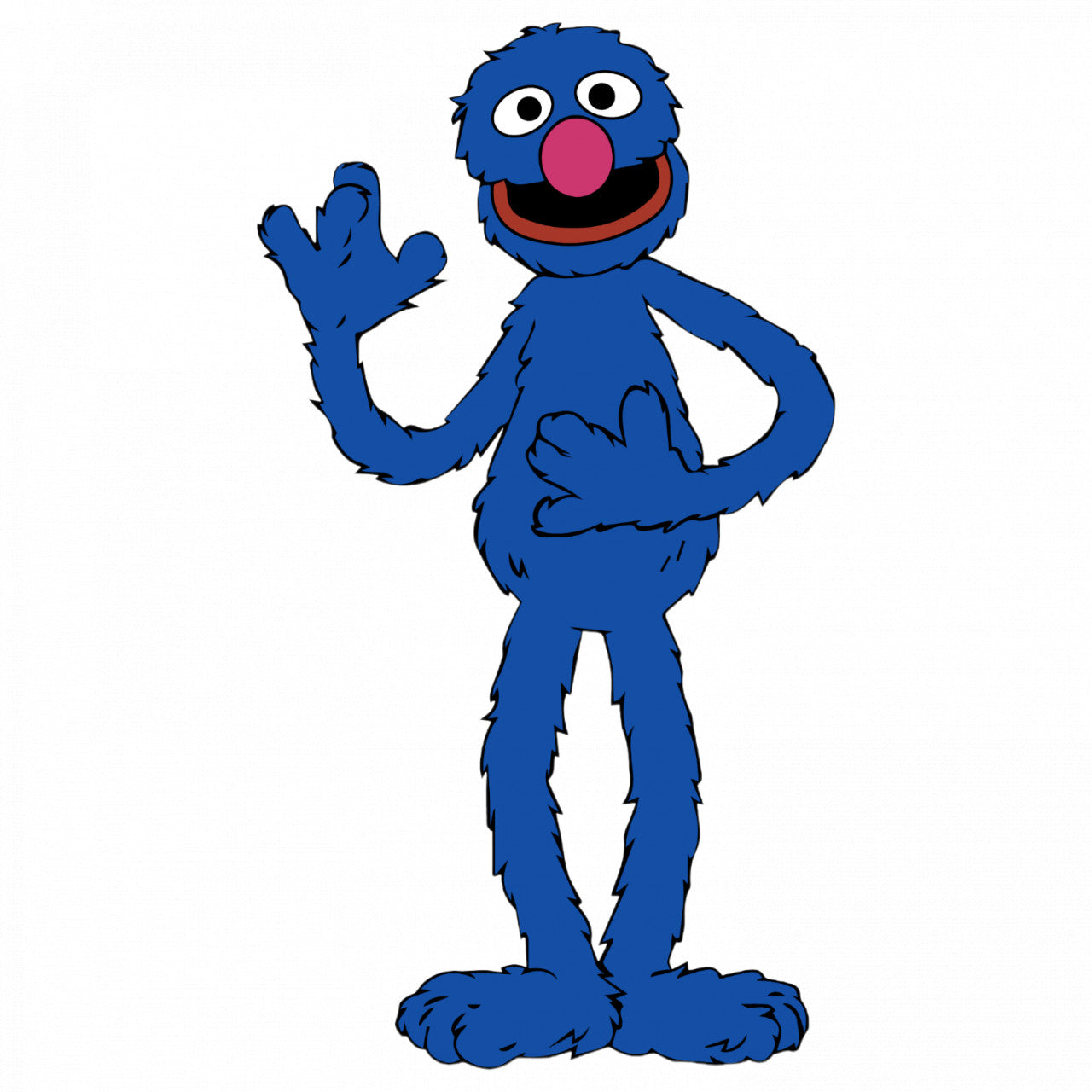 Set 4 bucati, Sticker decorativ, Grover Sesame Street iti face cu mana, Rezistent la apa, NO9526, 10 cm, Multicolor