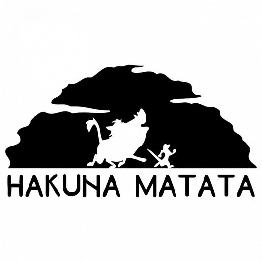 Set 4 bucati, Sticker decorativ, Hakuna Matata, Rezistent la apa, NO9545, 10 cm, Multicolor