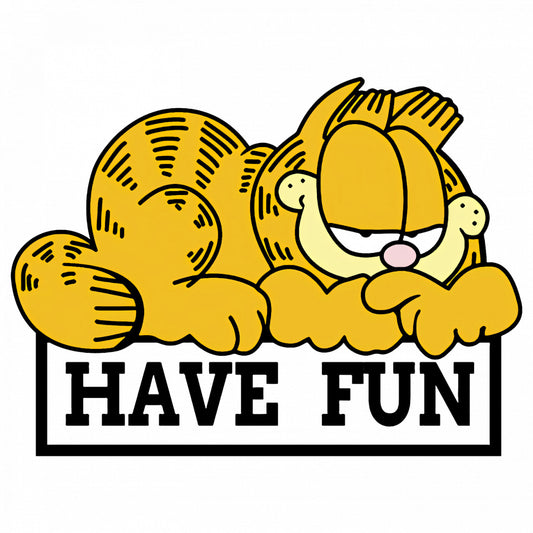 Set 4 bucati, Sticker decorativ, Have fun Garfield, Rezistent la apa, NO9598, 10 cm, Multicolor