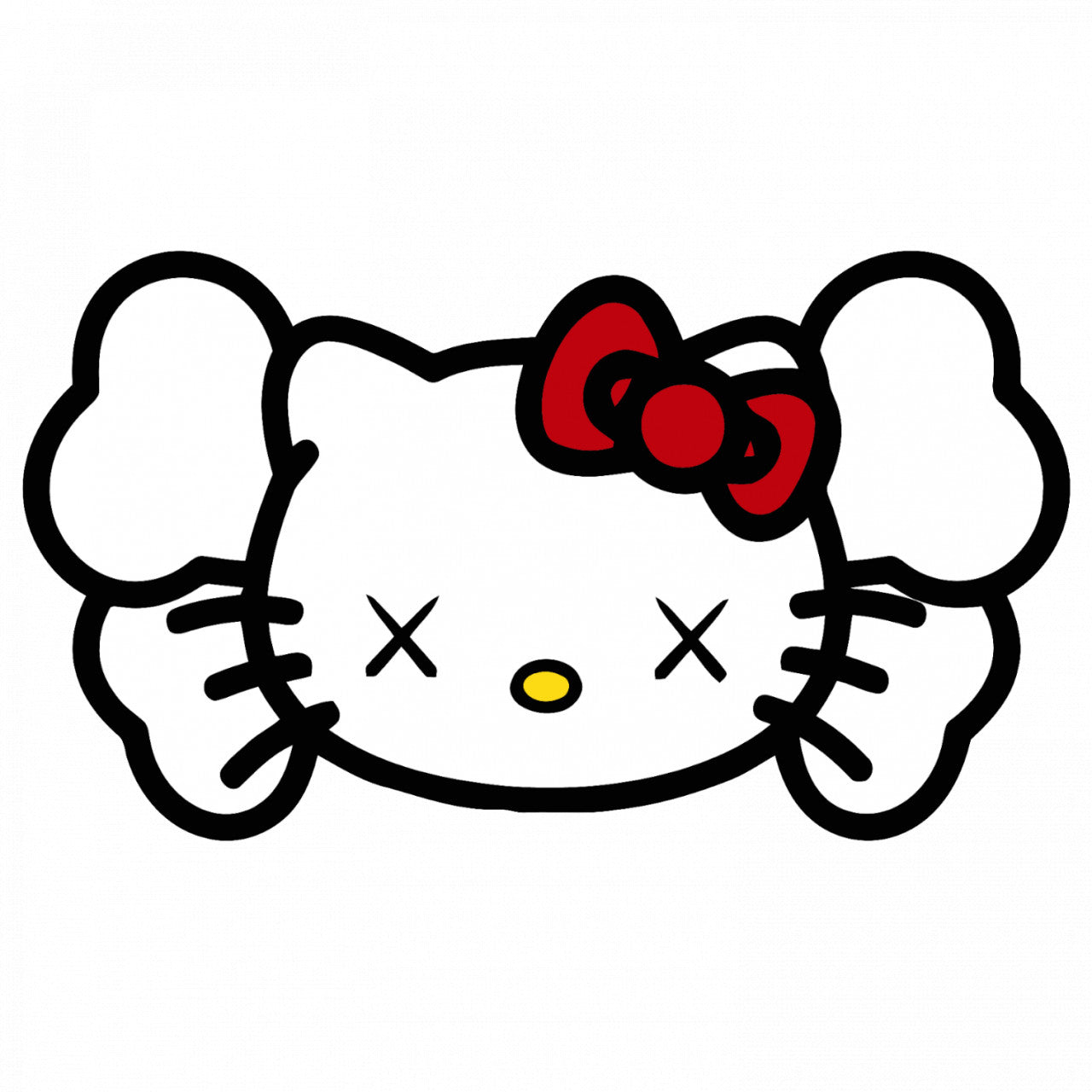 Set 4 bucati, Sticker decorativ, Hello Kitty Emoji, Rezistent la apa, NO9626, 10 cm, Multicolor